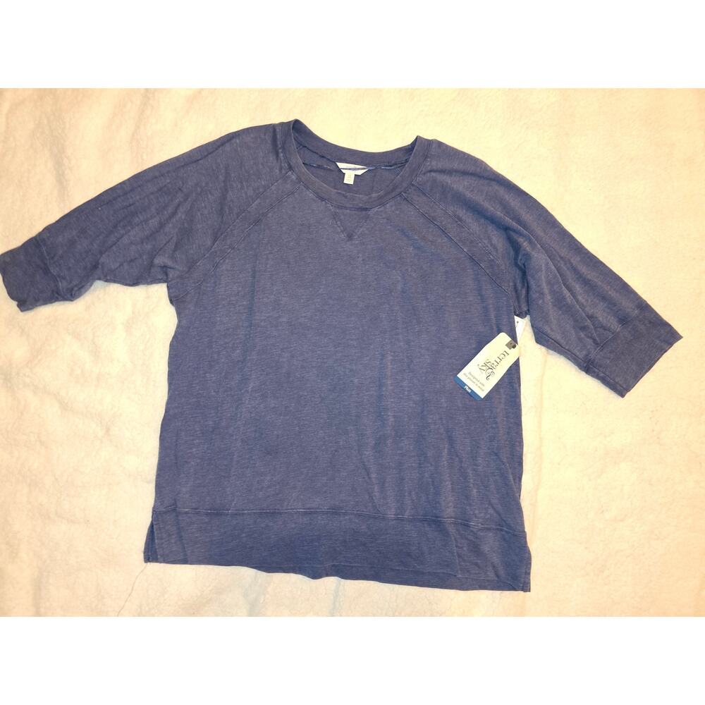 #61 Brand New With Tags Blue 3/4 Length Long Sleeve Terra and Sky Shirt Size OX